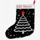 ブラック&レッドクリスマス ラージクリスマスストッキング (裏面)