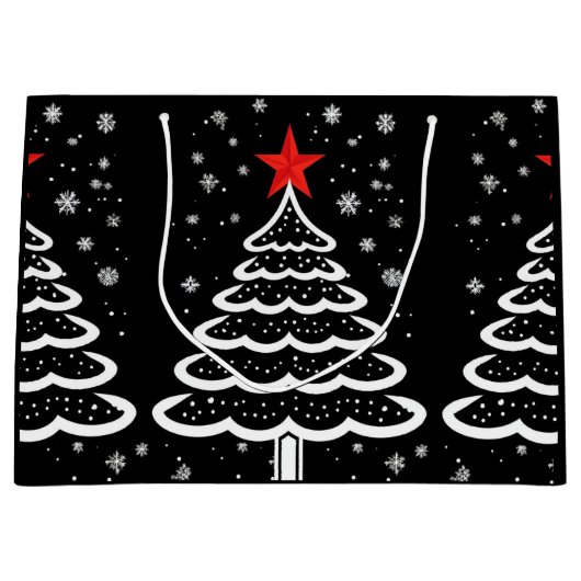 ブラック&レッドクリスマス ラージペーパーバッグ (正面)