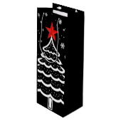 ブラック&レッドクリスマス ワインギフトバッグ (正面アングル)