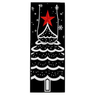ブラック&レッドクリスマス ワインギフトバッグ