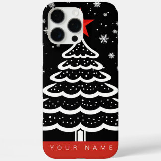 ブラック&レッドクリスマス iPhone 16 PRO MAXケース