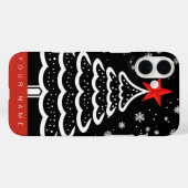 ブラック&レッドクリスマス Case-Mate iPhoneケース (裏面 (横))