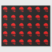 ブラック&レッドスカル ラッピングペーパー (フラット)