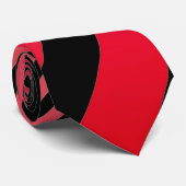 ブラック、レッドストライプ ネクタイ (ロール)