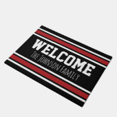 ブラック&レッドスポーツジャージと名前 – ようこそ ドアマット (アングル)
