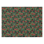 ブラック&レッドピーニーバラフローラ結婚ズ テーブルクロス (正面(横))