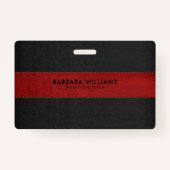 ブラック&レッドフェイクレザー バッジ (裏面)