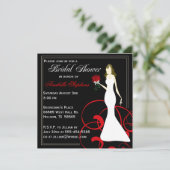 ブラック&レッドブライダルシャワーの招待 招待状 (スタンド正面)