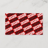 ブラック&レッドポープリントミニ卒業招待状 名刺 (裏面)