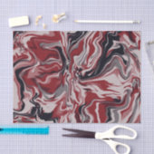 ブラック&レッドマーブルプリントティッシュペーパー 薄葉紙 (クラフト)