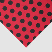 ブラック&レッドミディアム水玉模様シックティッシュペーパー 薄葉紙 (詳細)