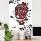 ブラック&レッドミュエルテシュガースカルポスター ポスター (ホームオフィス)