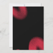 ブラック&レッドモダンアグランジモダンート誕生日 招待状 (裏面)