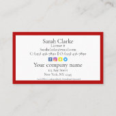 ブラック&レッドルーフトップ名刺 名刺 (裏面)