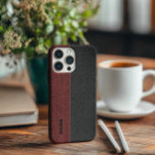 ブラック&レッドヴィンテージフェイクレザー Case-Mate iPhoneケース