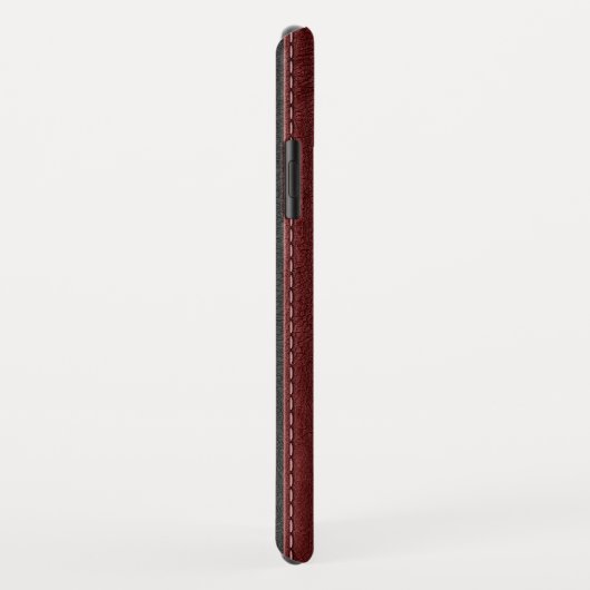 ブラック&レッドヴィンテージフェイクレザー Case-Mate iPhoneケース (裏面/右)