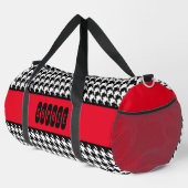 ブラック&レッド千鳥格子のラージダッフェルバッグ ダッフルバッグ (右コーナー)