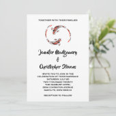 ブラック&レッド日本のコイフィッシュペ結婚ーズ 招待状 (スタンド正面)