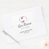 ブラック&レッド日本のコイフィッシュロ芸術的ンドル スクエアシール (封筒)