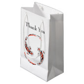 ブラック&レッド日本のコイフィッシュ芸術的ありがとう スモールペーパーバッグ (正面アングル)