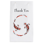 ブラック&レッド日本のコイフィッシュ芸術的ありがとう スモールペーパーバッグ (正面)