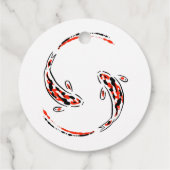 ブラック&レッド日本のコイフ芸術的ィッシュ結婚ズ フェイバータグ (裏面)