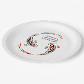 ブラック&レッド日本のコイフ芸術的ィッシュ結婚ズ ペーパープレート (アングル)