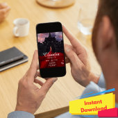 ブラック&レッド紙吹雪18番目の誕生日招待状 招待状