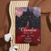 ブラック&レッド紙吹雪18番目の誕生日招待状 招待状