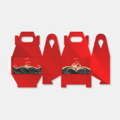 ブラック&レッド結婚式の引き出物ボックス フェイバーボックス (折り畳みなし)