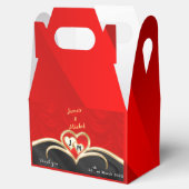 ブラック&レッド結婚式の引き出物ボックス フェイバーボックス (オープン)