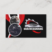 ブラック&レッド自動車車の修理部品 名刺 (裏面)