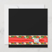 ブラック レッド アジア フラワー クラッシーブラック ウェディング 招待状 (裏面)