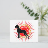 ブラック、レッド、ゴールドのグレート・デーン ポストカード (スタンド正面)