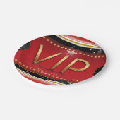 ブラック レッド ゴールド＆シルバー グラム VIP チケット パーティー ペーパープレート (アングル)