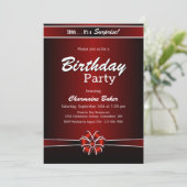 ブラック&レッド・サプライズ・バースデーパーティー 招待状 (スタンド正面)