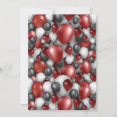 ブラック・レッド・シルバー&ホワイト30th誕生日招待状 招待状 (裏面)