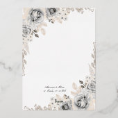 ブラック&レッド フラワー ウェディング 招待状 | エレガント ロ (裏面)