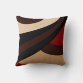 ブラック、レッド、ベージュ、ブラウンモダンデザイン クッション (裏面)