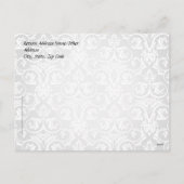 ブラック/レッド/ホワイトのダマスクシーズンのグリーティングポストカード シーズンポストカード (裏面)