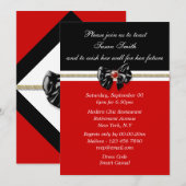 ブラック レッド ホワイト ゴールド オーダーメイド 招待状 (正面/裏面)