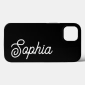 ブラック |レトロスクリプト内の名前 Case-Mate iPhoneケース (裏面 (横))