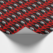 ブラック&レトロ電話 ラッピングペーパー (角)