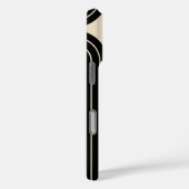 ブラック レトロ 抽象的ライン Case-Mate iPhoneケース (裏面 / 右)