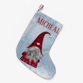 ブラック&レパーソナライズされたッドバッファロープレイドホリデー小妖精や小人 スモールクリスマスストッキング (正面 (吊り時))