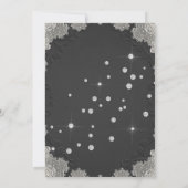 ブラック&レースダイヤモンド結婚ズドレスブライダルシャワー 招待状 (裏面)