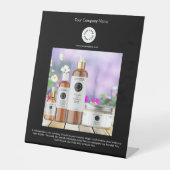 ブラック(ロゴ付き、フォト小規模企業) 台座サイン (正面)