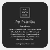 ブラック |ロゴ原料の製品ラベル スクエアシール (正面)