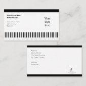 ブラック&ロ縁どゴバレエピアニスト 名刺 (正面/裏面)