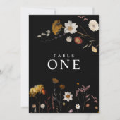 ブラック ワイルドフラワー テーブル ナンバー カード (正面)